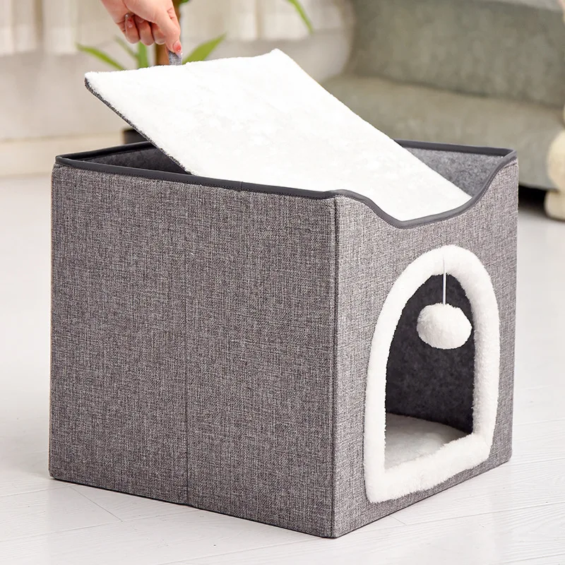 Hot Selling Wholesale New Arrival Popular Luxury Factory Price 3 In 1 High Quality Indoor Foldable Cat Cave Warm Cat Bed House