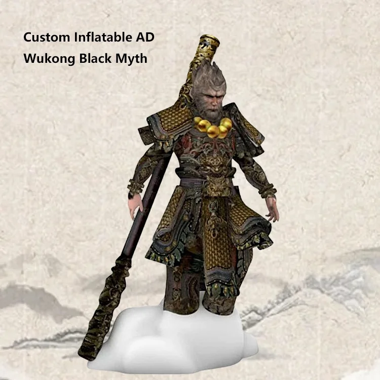 Изготовленный на заказ гигантский декор черный миф Wukong модель надувной шарик