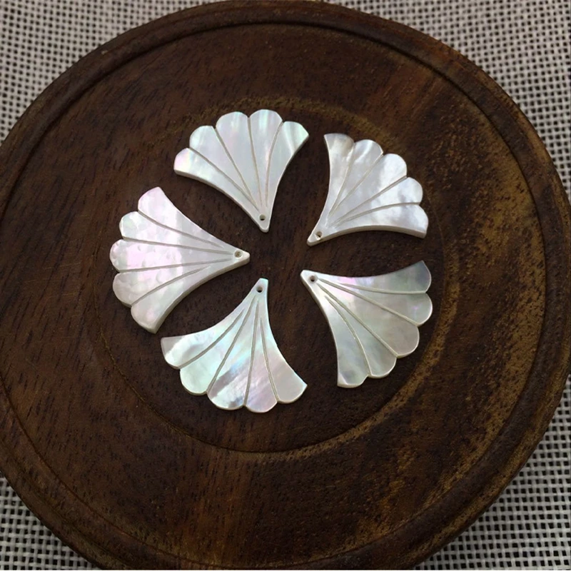 Уникальные ювелирные изделия из ракушек Белый перламутровый швабры кулон в виде листьев гинкго