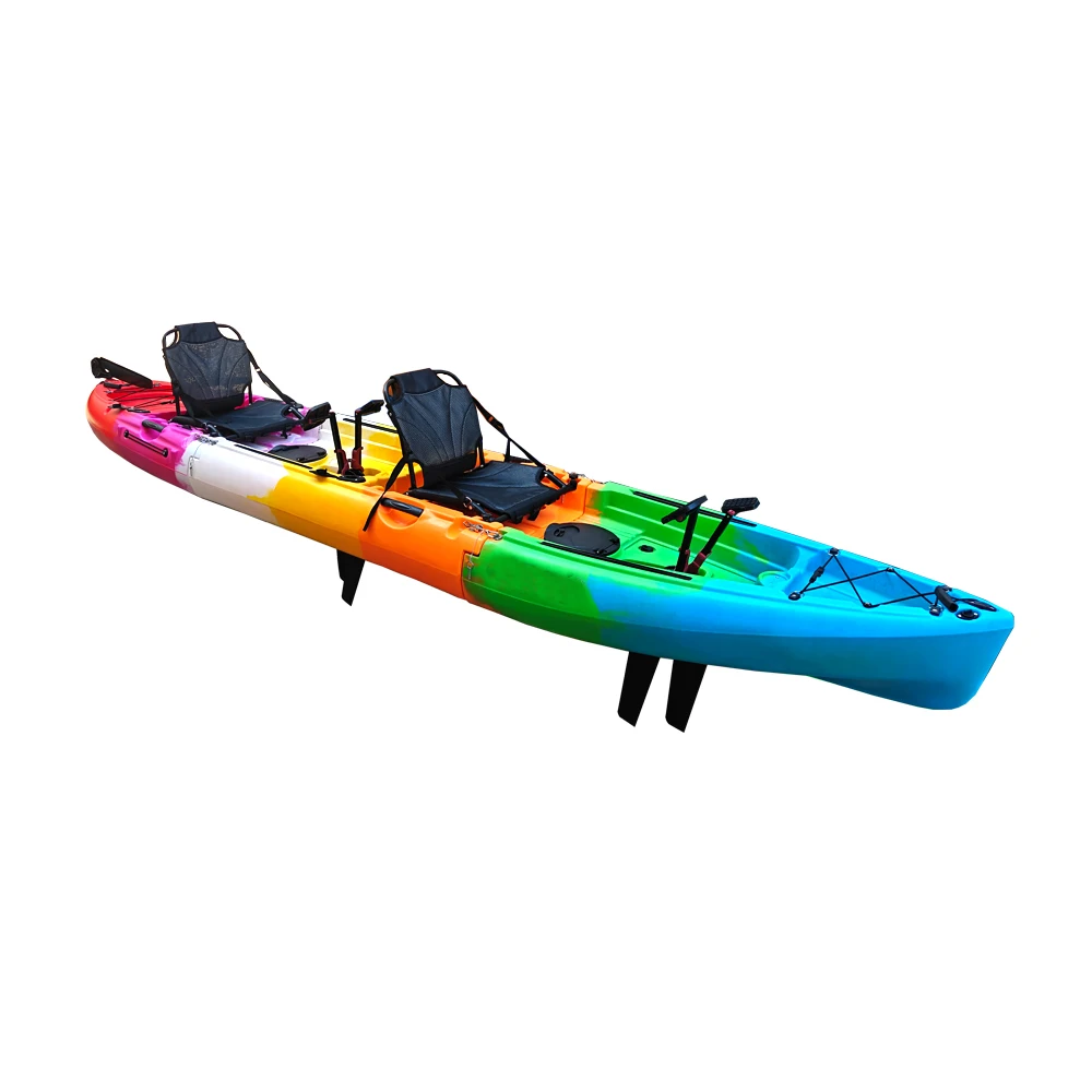 REAL Young Yak Modular 2 Person 3 Section Detachable Fishing Pedal Drive Kayak With Motor Lldpe Material for Sale