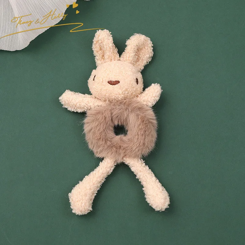 Tracy & Herry  New Design Cute Bear Hair Rope Elastic Dolls Rabbit Head Rope Girls Hair Ring scrunchies for  girls