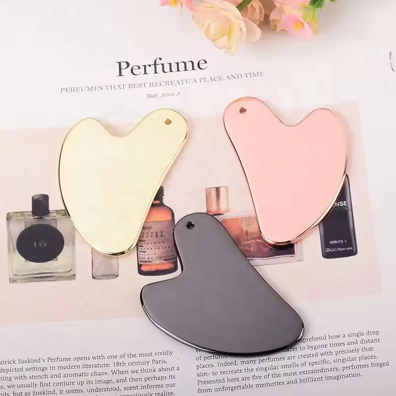 wholesale eco friendly face roller massage beauty massager scraping facial tools stainless steel metal therapy massage tools set