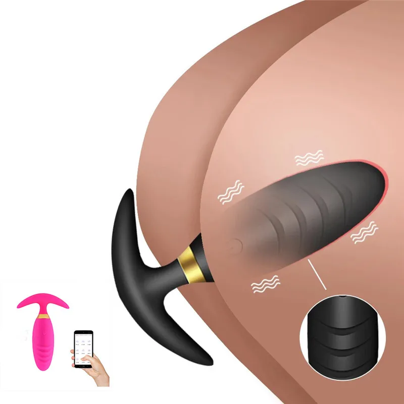 Seksfun App Vaginal Anal Toy Wearable Remote Controlled Vibrator Bluetooth Butt Plug For Women