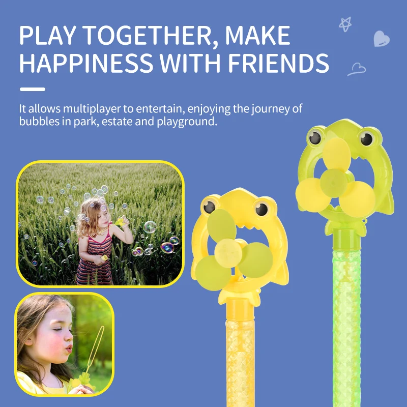 Summer party favors soap big giant water stick toy magic wand windmill crown bubble wand for children