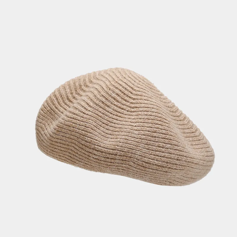 New style women wool knitted berets high quality winter beret hats custom logo crochet hats