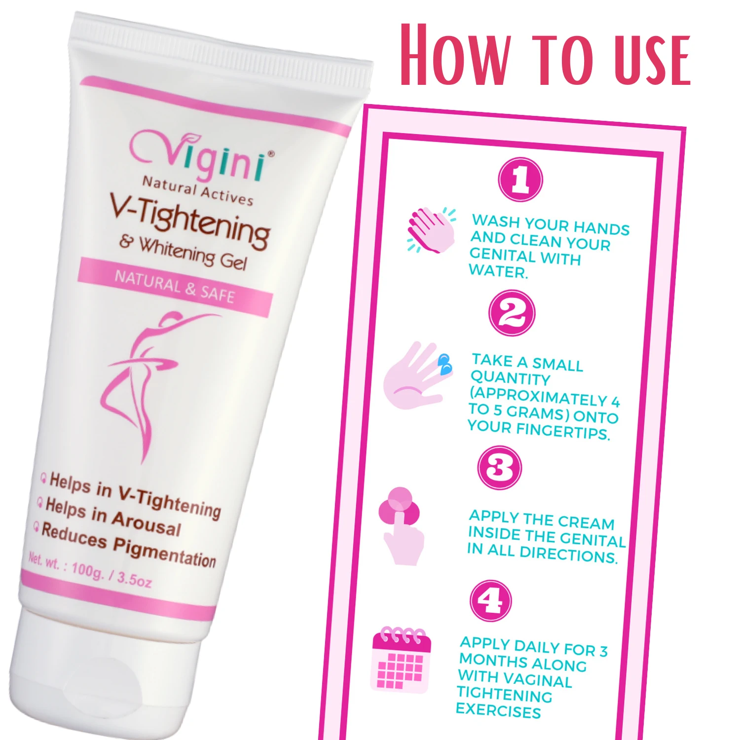 Vigini 100% Natural Female Vaginal Vagina Tightening Gel For Women Organic Herbs Product Pussy Shrinking Yoni Tighten Care Cream