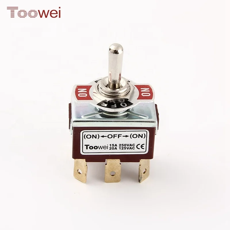 DPDT Quick Connect (On)-Off-(On) Toggle Switch 250V AC 15A Momentary Toggle Switch