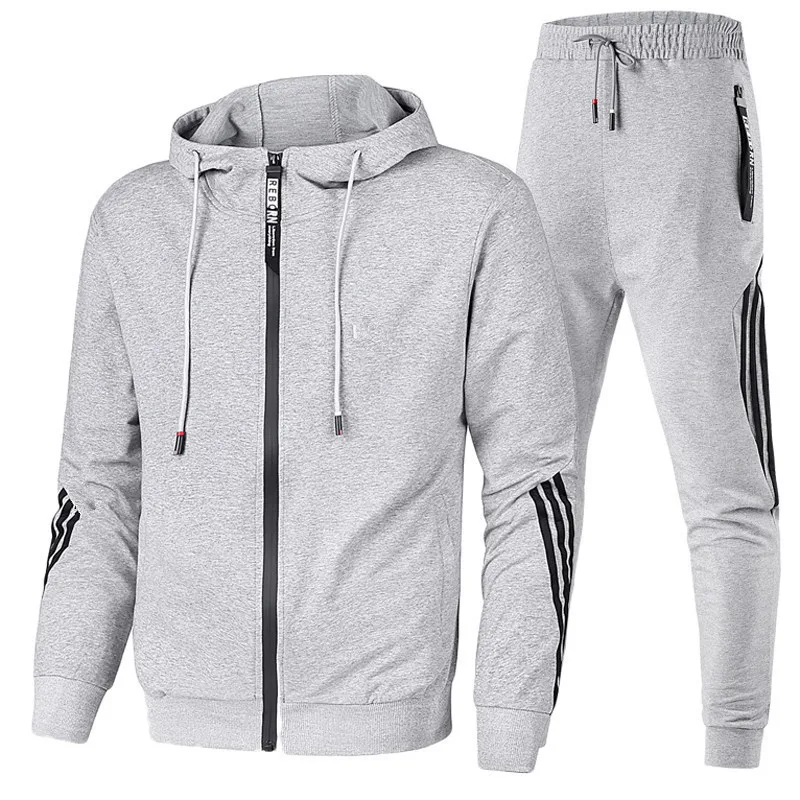 OEM high quality long sleeve 100% cotton tracksuits for man with hoodie sport wear suit