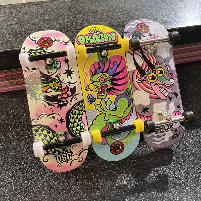 Dragon OEM custom graphic Tech Deck Maple Wood 5 ply Finger Skateboard Mini Wooden Fingerboard wood board