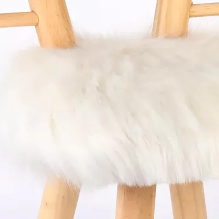 K&B high quality white lovely bambi animal  kids baby fur stool with solid wood frame