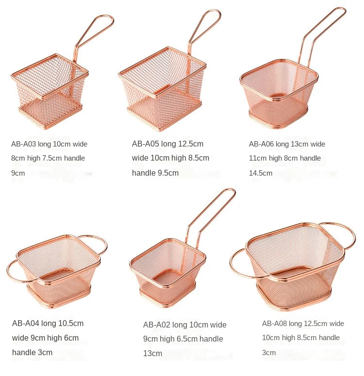 Amazon Hot Sale Kitchen Gadgets Summer 304 Stainless Steel French Fries Serving Basket Frying Basket