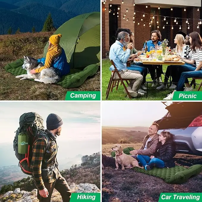 Ultimate Ultralight Inflatable Sleeping Pad for Camping Hiking Waterproof Foam Air Mattress with Built-in Pump for Picnics