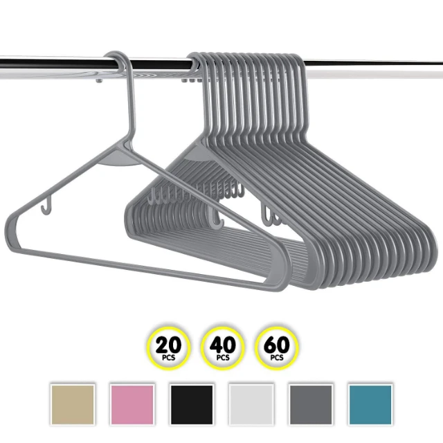 Wardrobe Slim Space Saving Hangers Plastic Tubular Shirt Hangers Durable Adult Heavy Duty Hangers