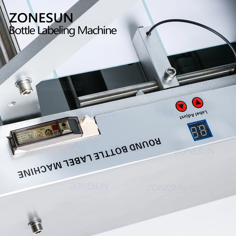 ZONESUN Semi Automatic TB-50 Round Plastic Water Wine Beer Cans Tube Vial Pet Glass Bottle Labeling Machine