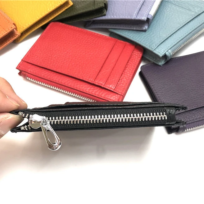 classic design top grain leather business card holder wallet