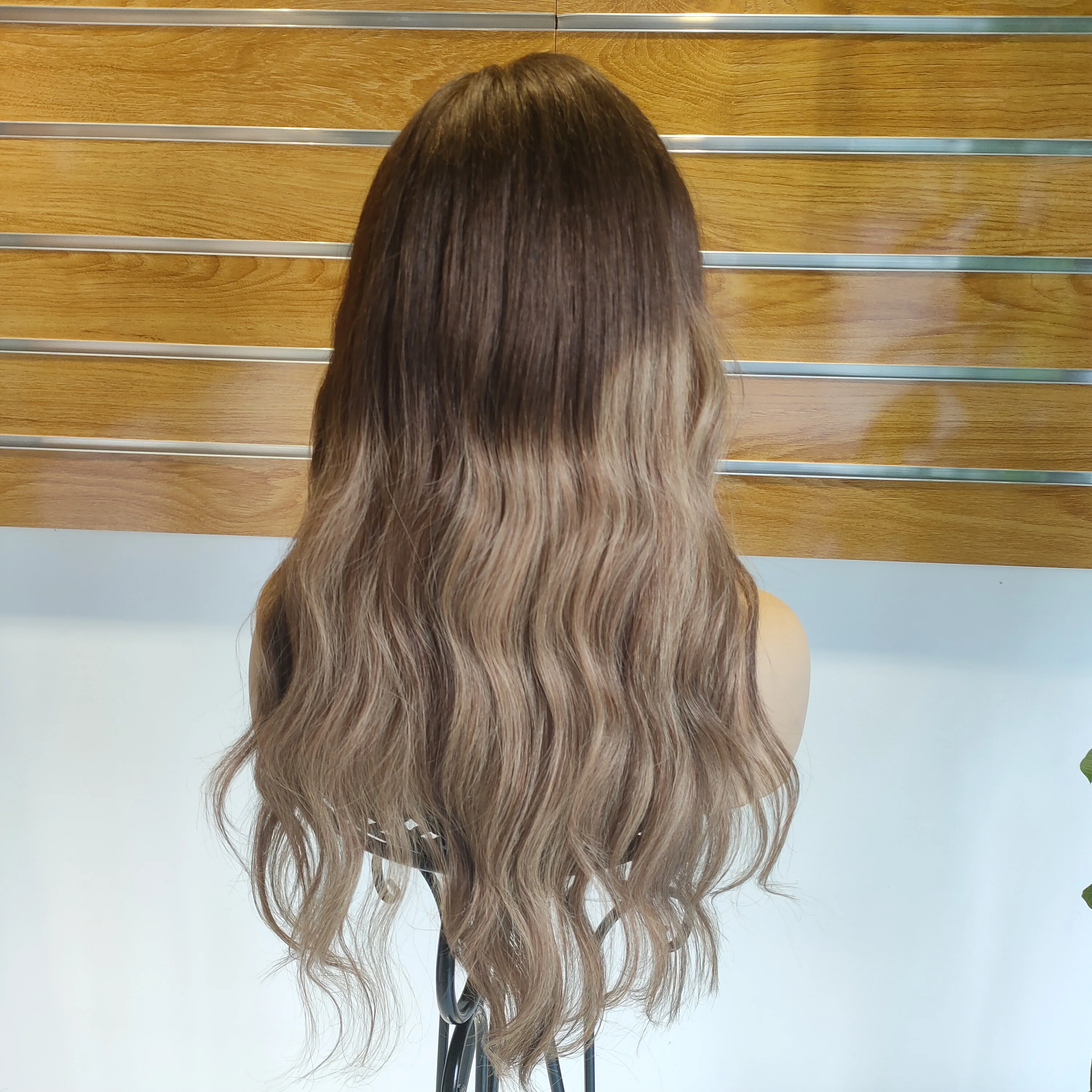 
Fast delivery light brown root ombre natural wave brazilian human hair lace frontal wig wholesale price 