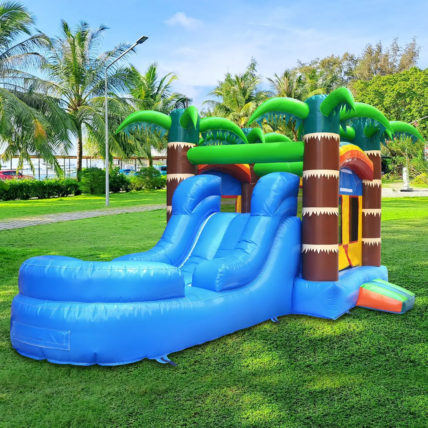 Coconut Tree Inflatable Bounce Slide Combo Inflatable Bouncer Castle Inflatable Trampoline