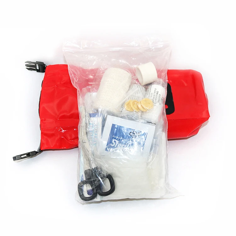 Waterproof portable first aid bag with medical emergency first aid supplies