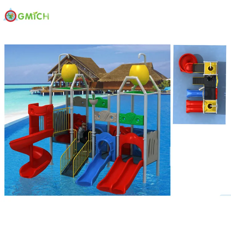 High quality pool water slide Kid Water Park Outdoor Playground  water game activities JMQ-G145B