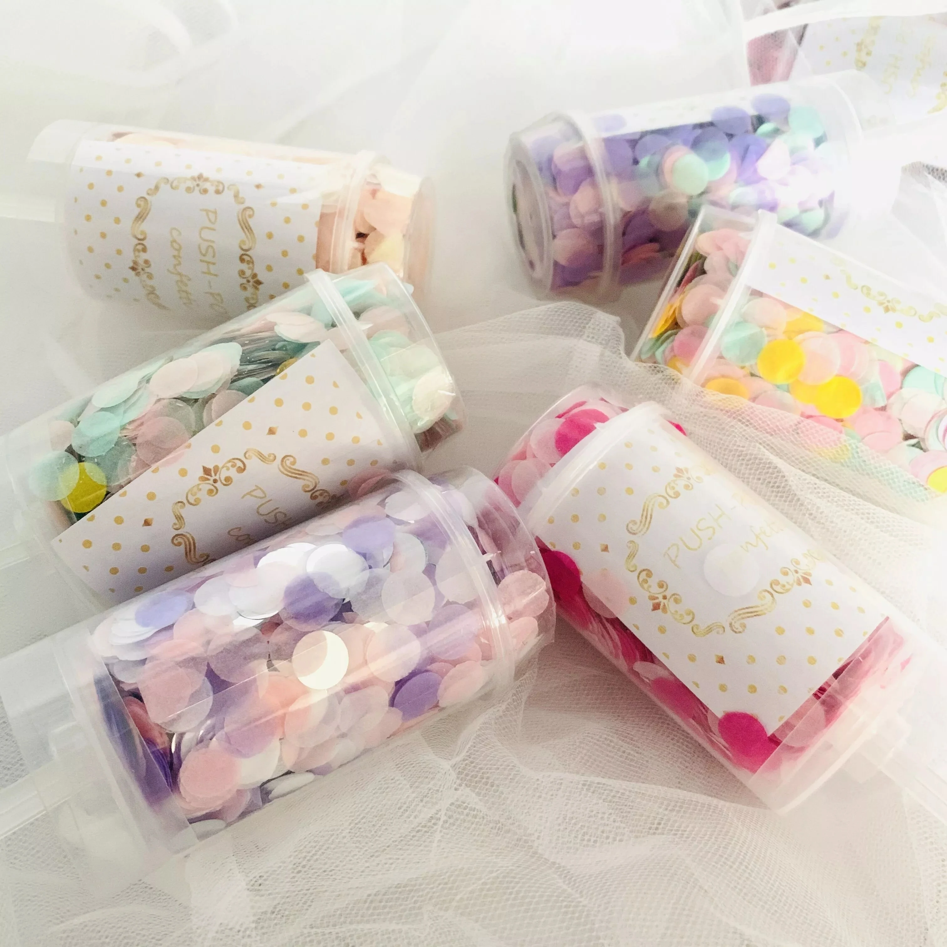 1 Set Push Poppers Mixed Rose Gold Confetti Wedding Bridal Anniversary Push Pop Confetti Baby Shower DIY Birthday Decorations