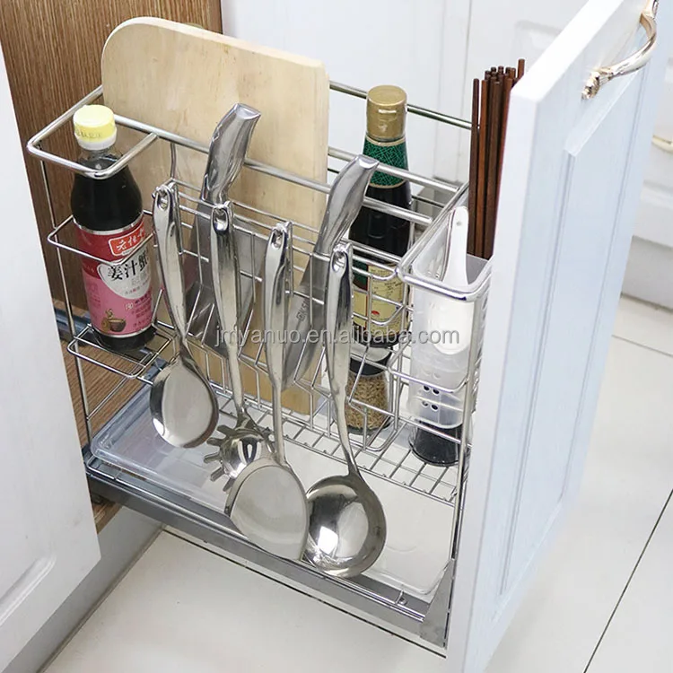 Cutlery Storage Rectangle Drawing Put Out Stainless Steel Kitchen Dish Rack