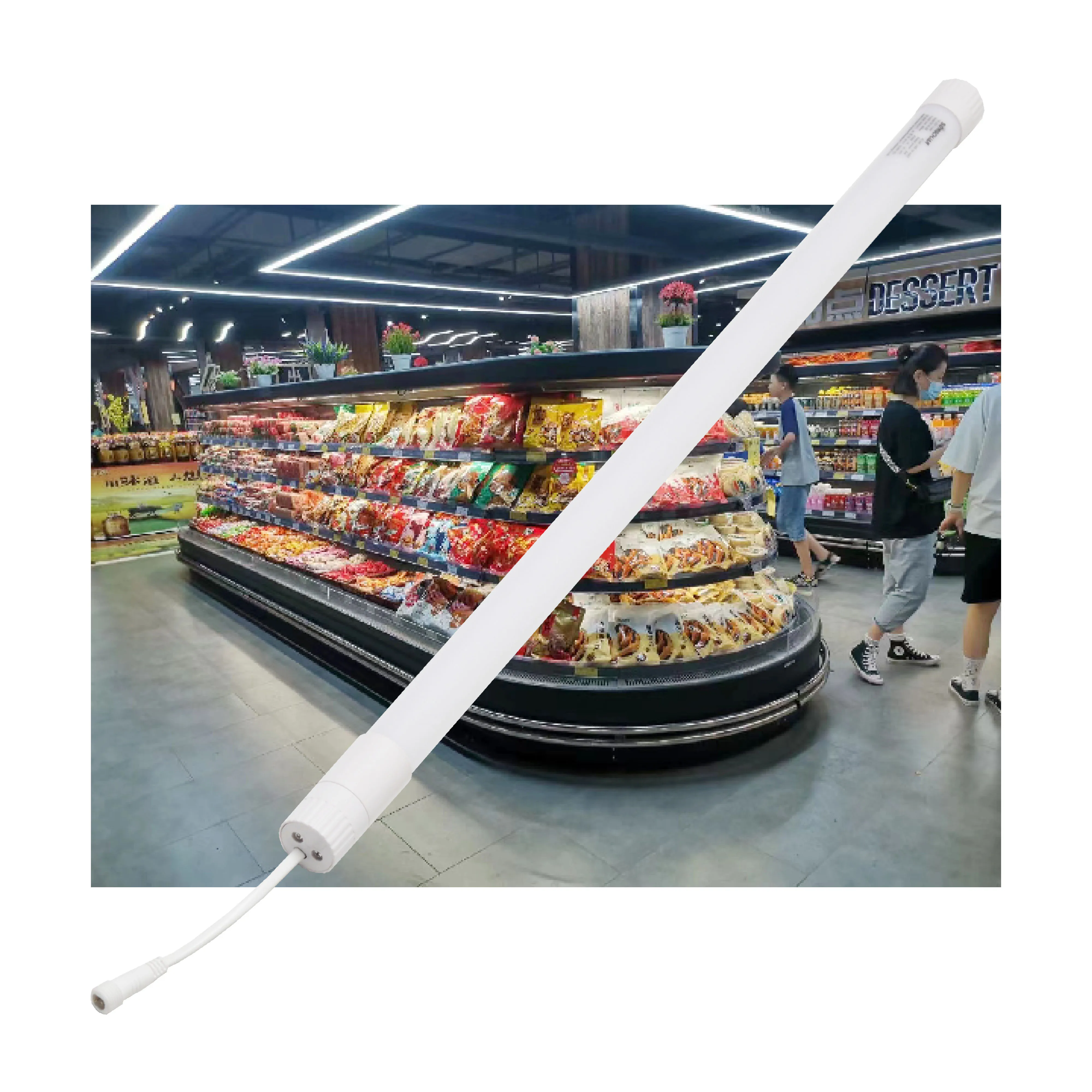 High Lumen 100V~260V AC Voltage Vertical Refrigerator T8 Led Tube Lamp For Freezer Lighting