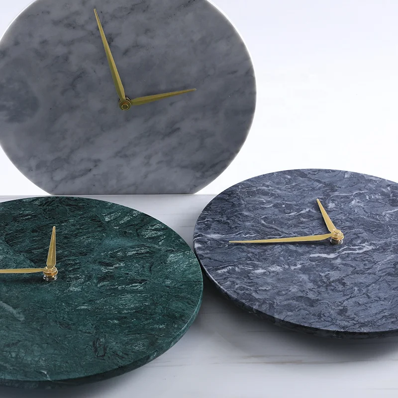Promotional Modern Classic Design Marble and Brass Decorative Art Wall Clock