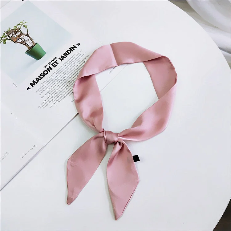 HEFT BOOOGE Wholesale Cheap Pure Color Narrow Bag Scarves Wrist Satin Ribbon Satin Long Scarf