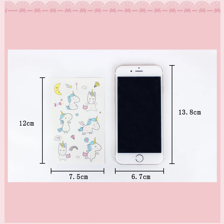 Unicorn Flowers Body Chest Waterproof Cherry Blossom Tree Women Kids Fake Temporary Tattoo Sticker