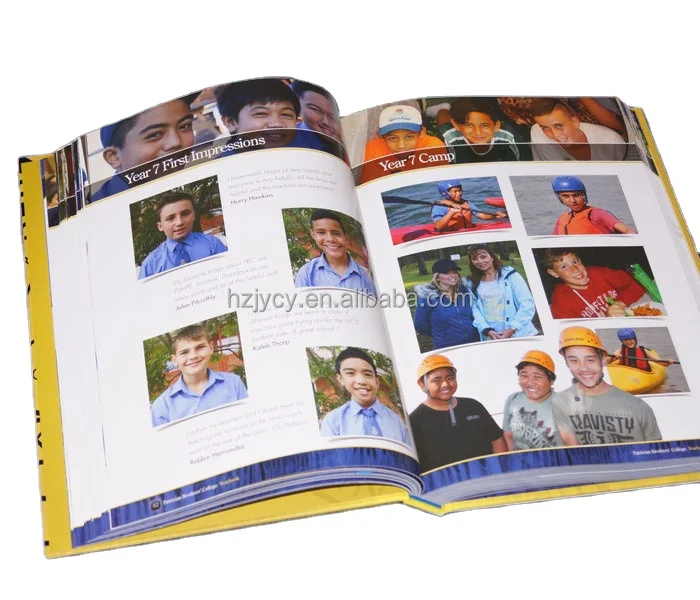 Профессиональный штамп с тиснением в твердом переплете ежегодный школьный ежегодник картонная книга на заказ офсетная печать