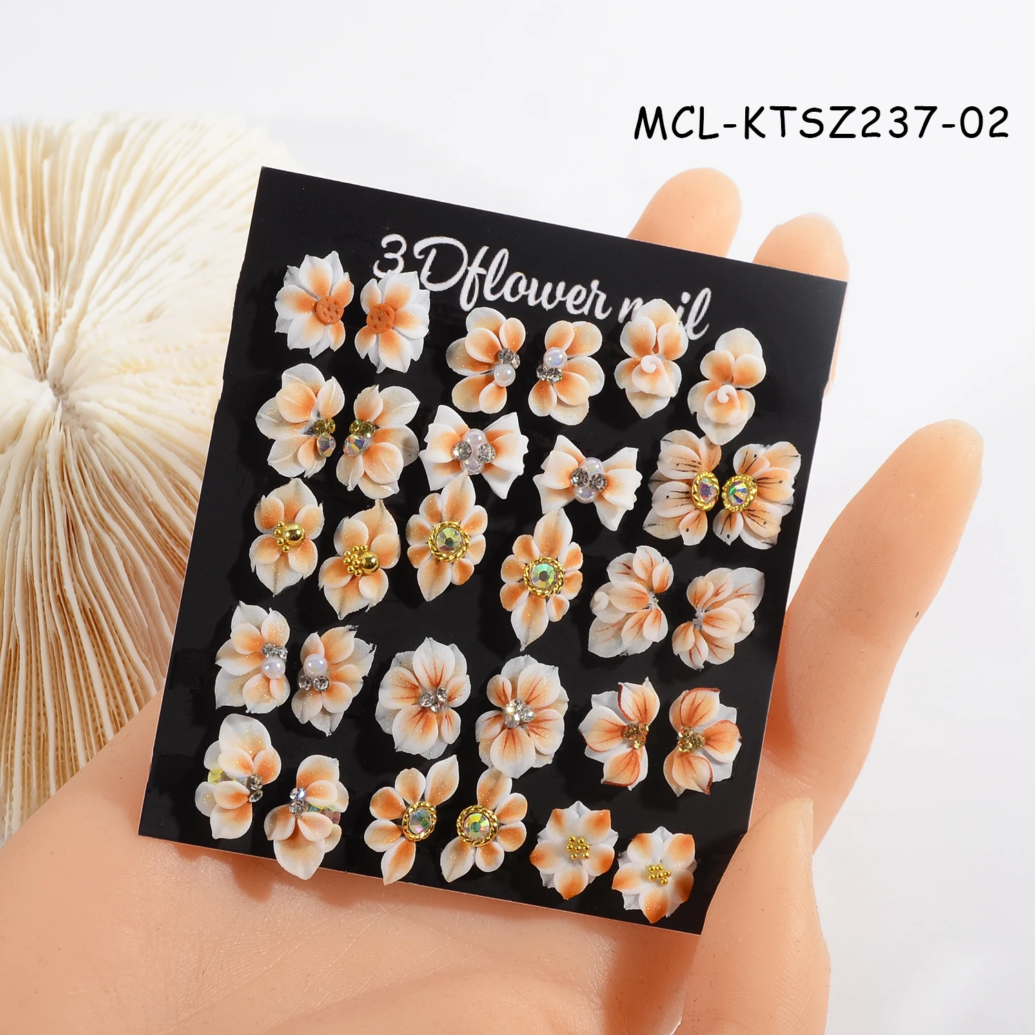 30PCS/kit Kawaii Handmade Nail Art Resin Charms 3D Design Nail Acrylic Flowers