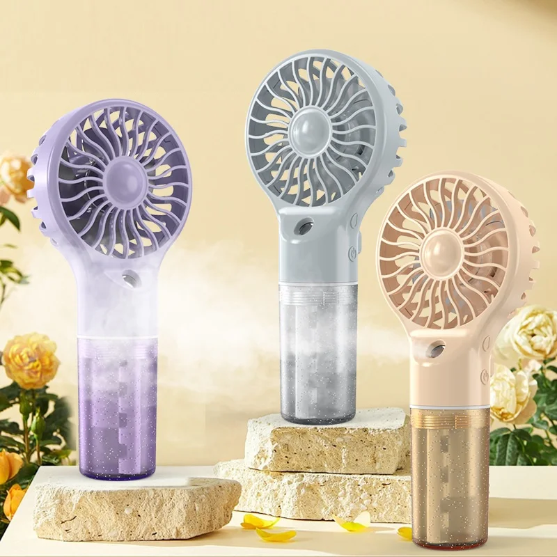 New Handheld Mini Air Conditioner USB Rechargeable Portable Humidifier Mist Cooler Cooling Spray Humidifier Fan For Home W24-252