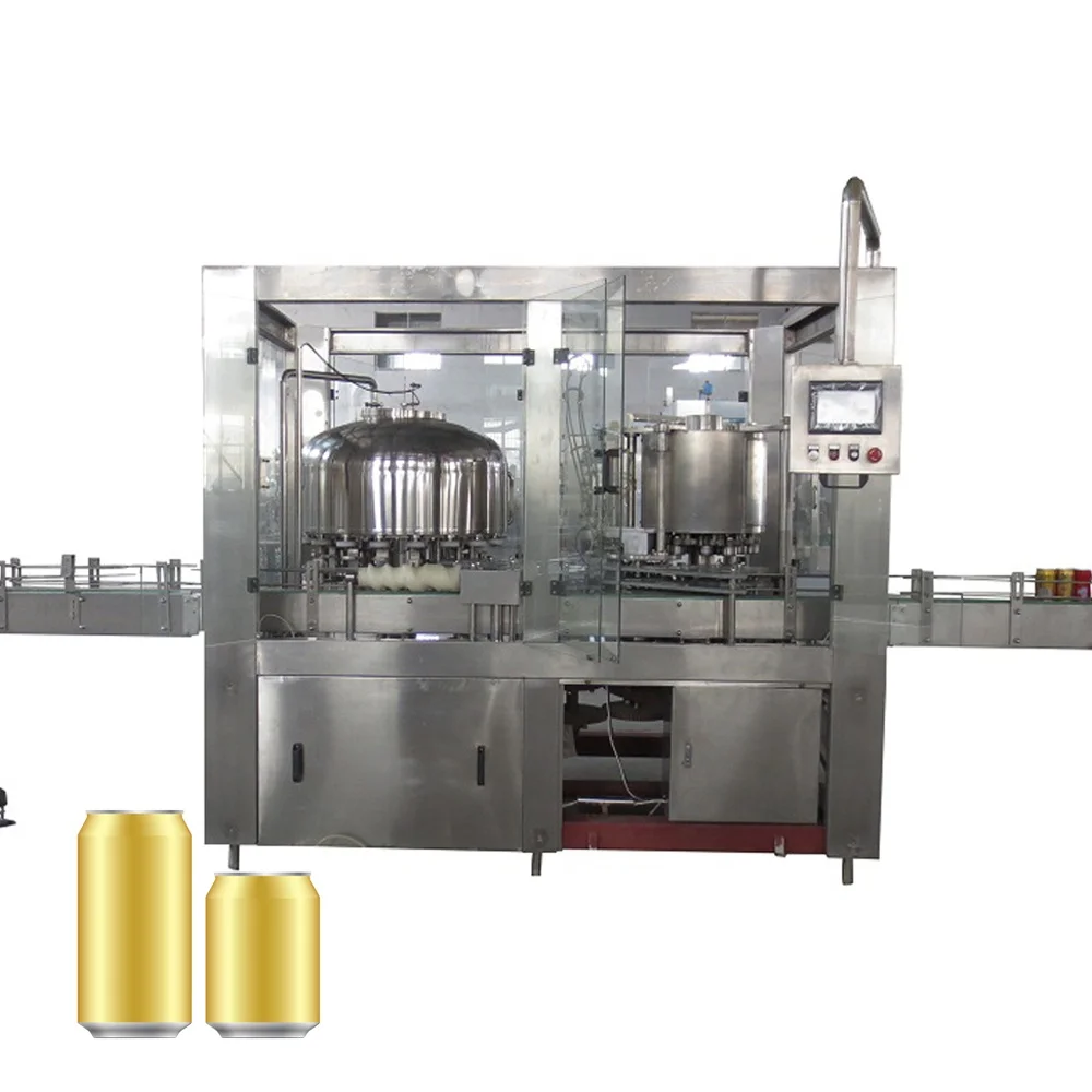 Automatic Juice Hard Cider Canning Line Equipment Liquid Iced Cold Coffee Energy Drink Can Filling Seaming Machine