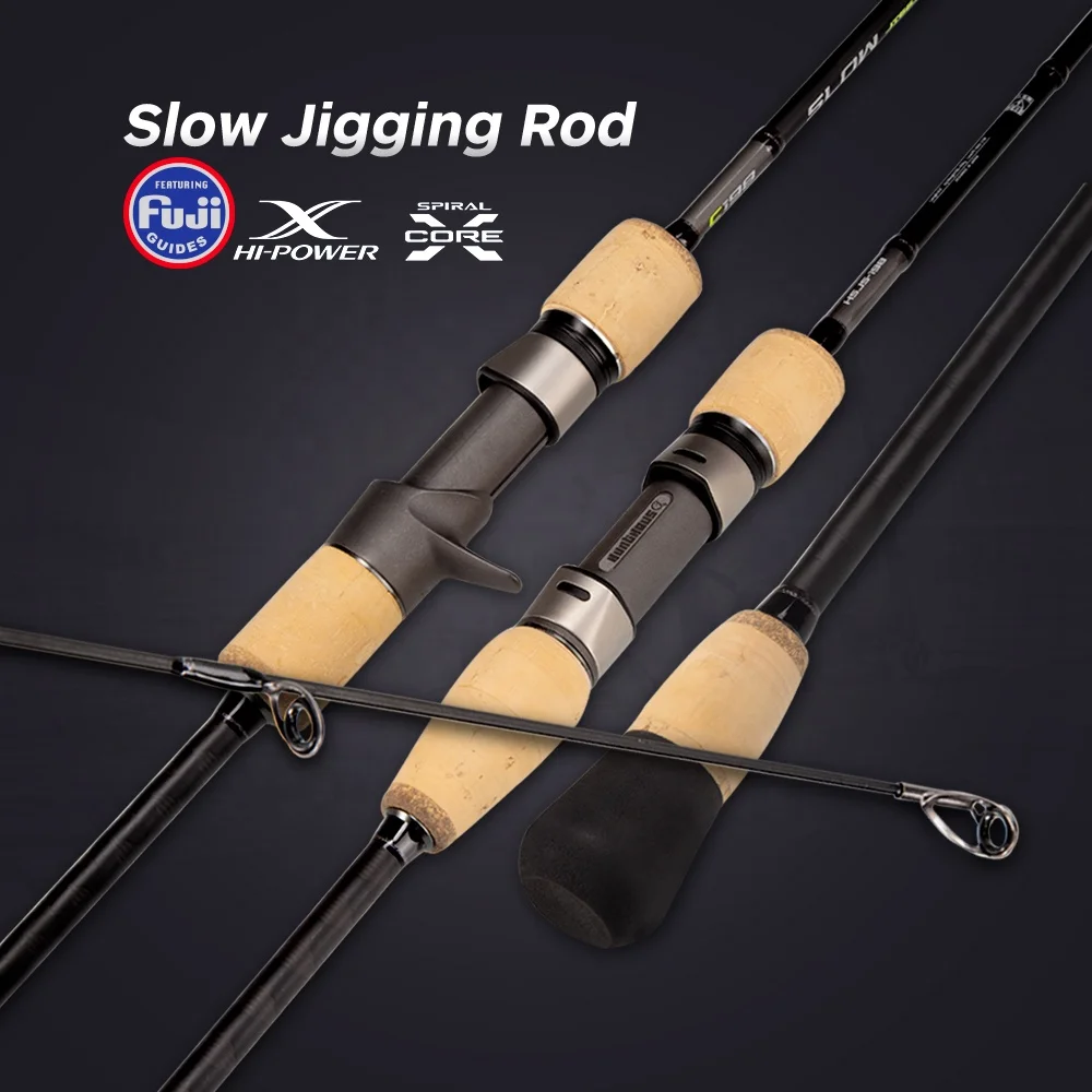 Game type slow J FUJI parts carbon blank fishing casting spinning pole Weight 60-200g slow pitch jigging rod for boat fishing