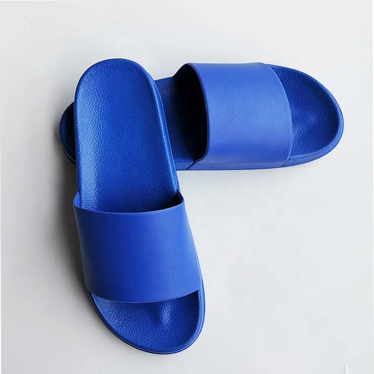 Custom Men Wholesale Beach Blue Flip flops Slide Shoes Slides Foot Wear Bathroom Anti slip Sliders Slippers for Women and kids
