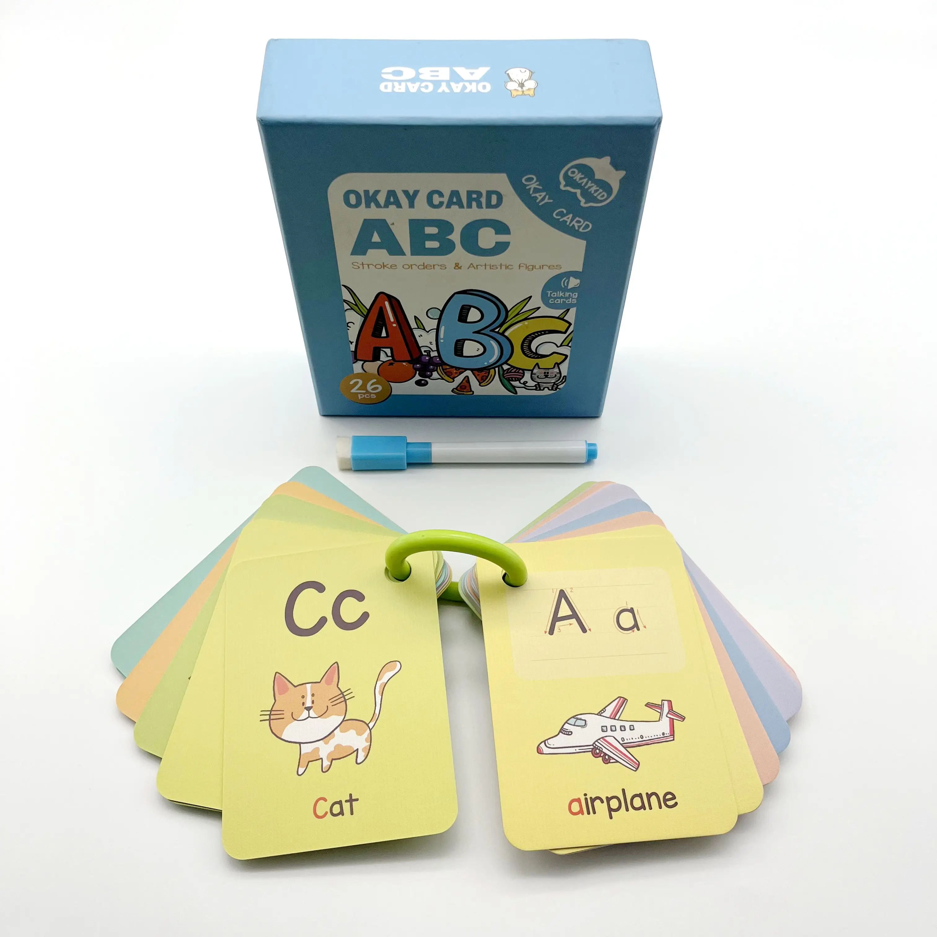 factory direct wholesale custom abc alphabet flash cards for toddler/kids preschool learning