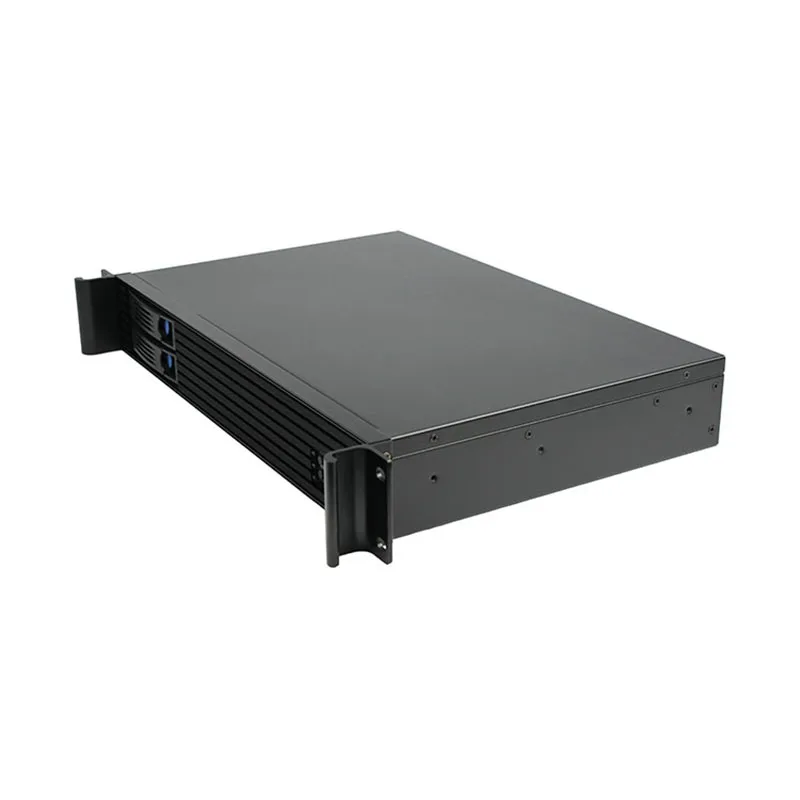 1.5U 2 hot swap bay data storage SGCC server case mini itx rackmount IPC industrial server chassis