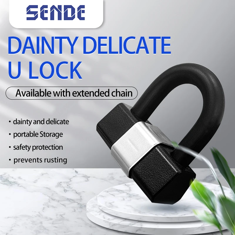SENDE  ART Bike U-Lock with chain  Anti-theft High quality security Accessory for E-scooter E-Bike Bicycle Motor bike u Lock
