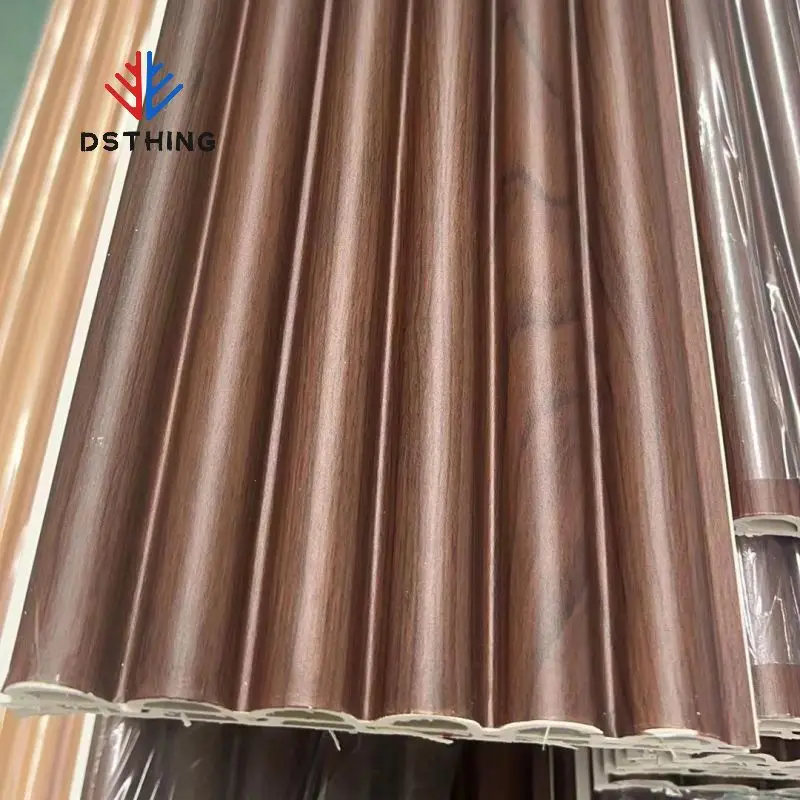 AISEN DECOR Crack Resistance Grille Home Decor Bamboo Fluted Panel Wall Cladding Wood Fiber Pvc Wpc Interior Wall Panel