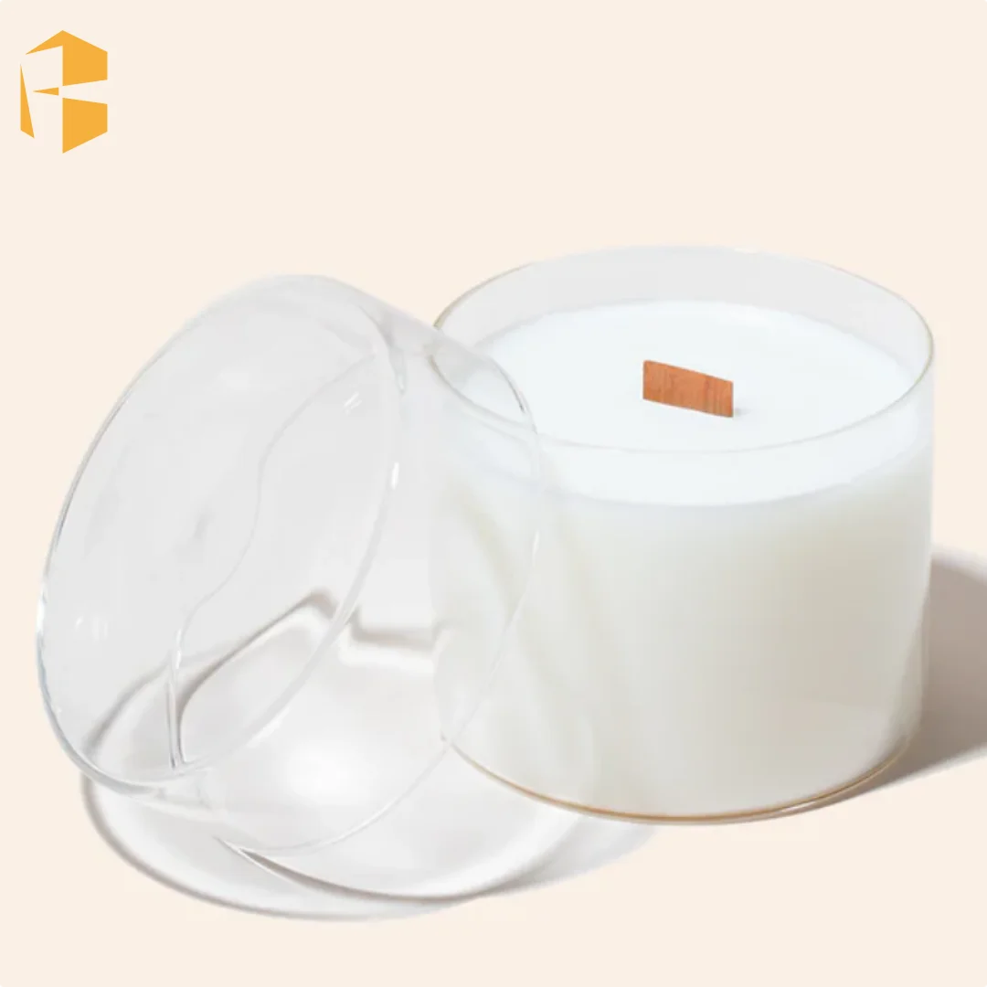 Home Decor Custom Design Iridescent Color Luxury Glass Candle Container High Borosilicate Glass Candle Jar with Lid