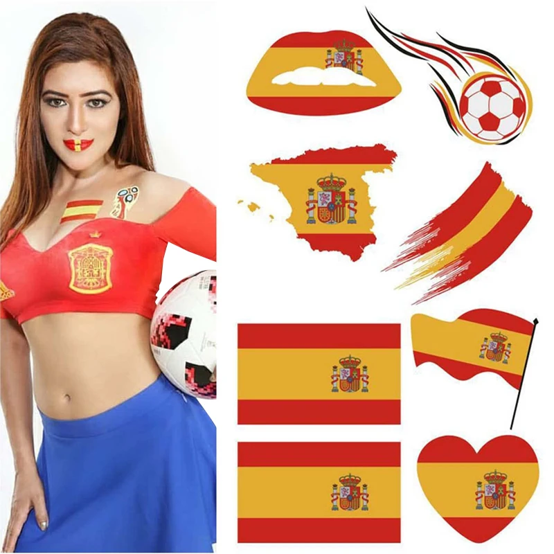 OEM Football Fans Face Tattoo Sticker World Cup National Flag Body Arms Temporary Sticker