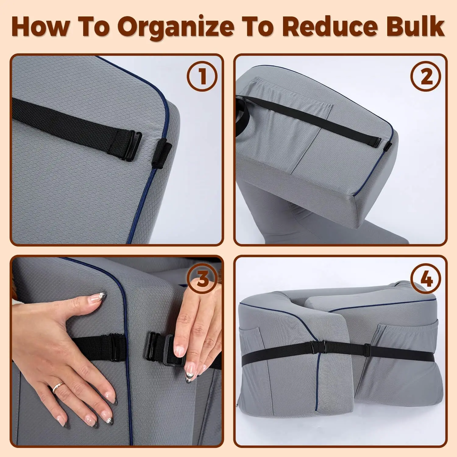 Best Seller Bed Working Arm Rest Pillow Memory Foam Bed Rest Soft Lap Desk Reading Pillow with Pocket