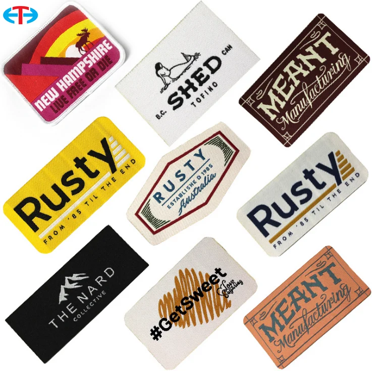 
Factory Customized Trademark Logo, School Emblem And Woven Clothes Label Tag 