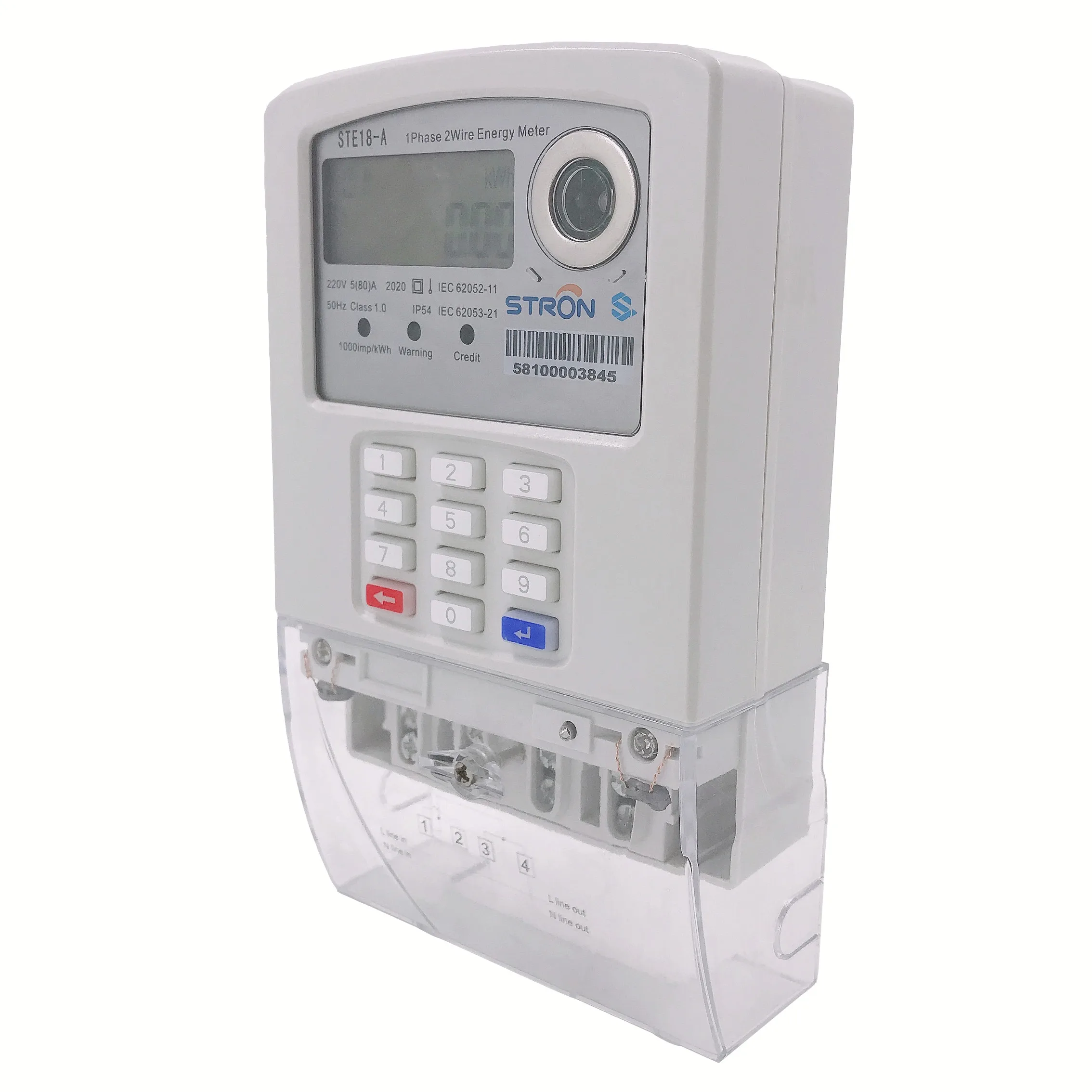 Prepaid Single Phase Electric Smart Meter Support Remote Monitoring with AMR