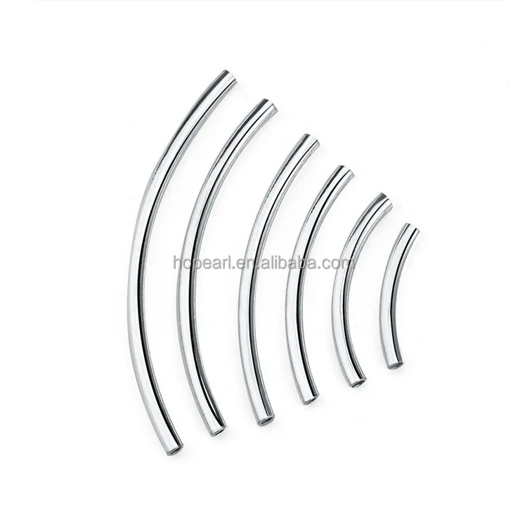 SSK02  925 Silver Spacer Bead Different sizes to choose for Jewelry Making DIY Sterling Silver Curve Tube Bead