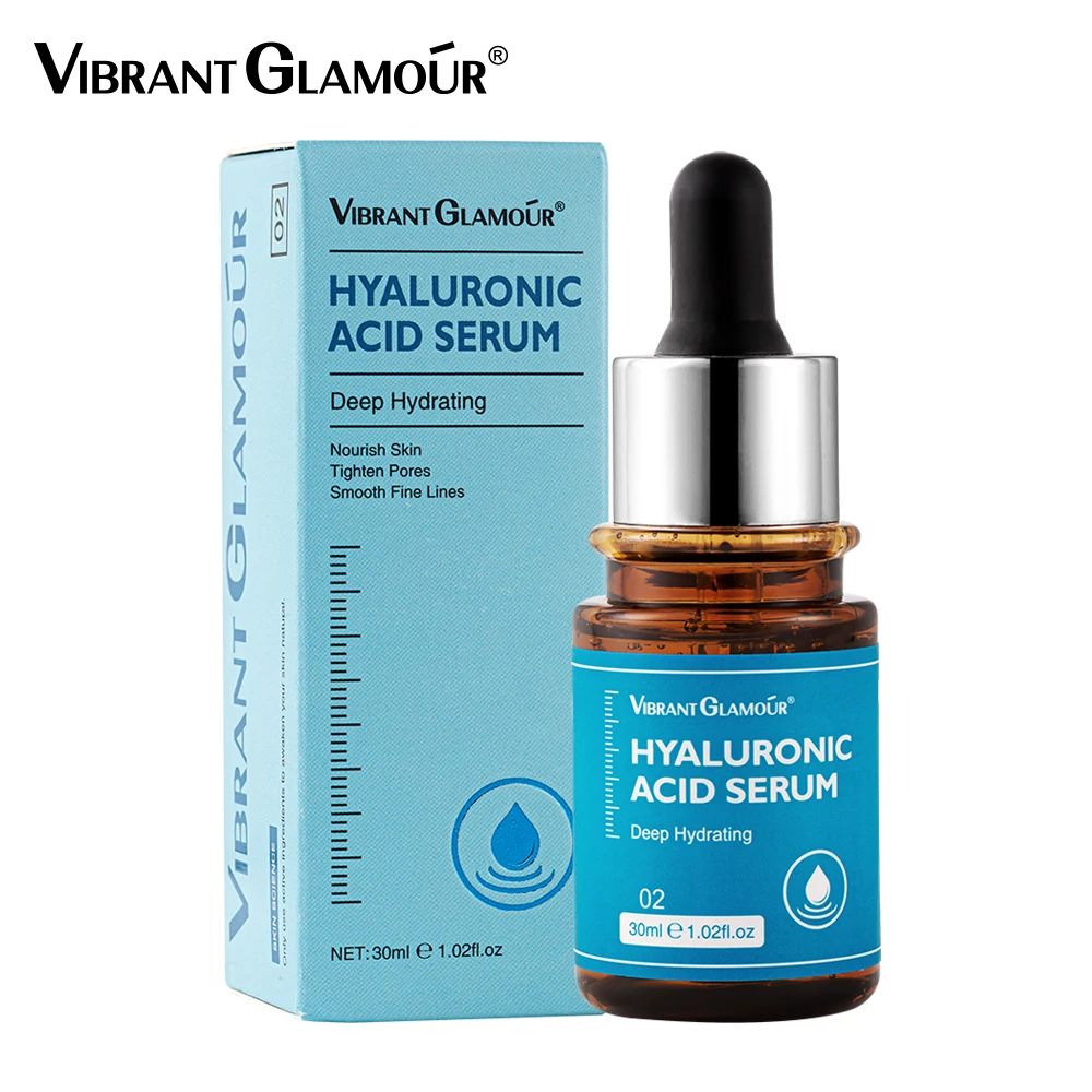 VIBRANT GLAMOUR Moisturizing Shrink Pores Remove Fine Lines Anti-Aging Anti-Wrinkle Deep Hydrating Hyaluronic Acid Face Serum