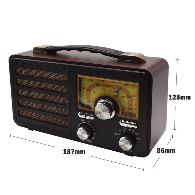 Best sale wireless radio speaker desktop radio vintage FM AM SW 3band Support USB/TF/Mp3 Portable Radios with Backlit compass