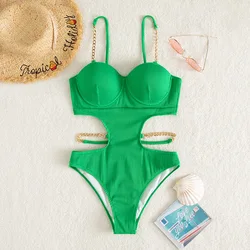 sexy colorful one piece hollow out swimsuit summer beach swimwear for women