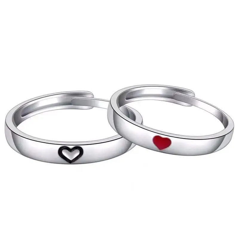  Love Heart Couple Rings Romantic Simple Engagement Gifts Fine Wedding Couples
