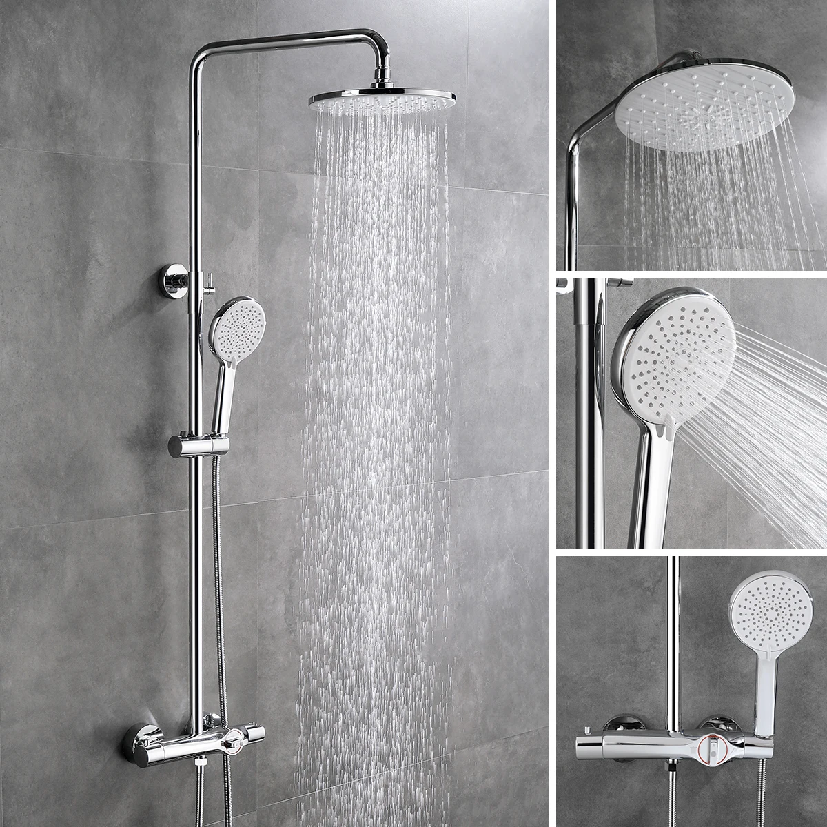 Newly Design chrome polished single handle rain shower spray set bathroom shower faucet set